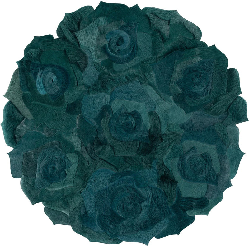 Rose Design Leather rug - Alef home