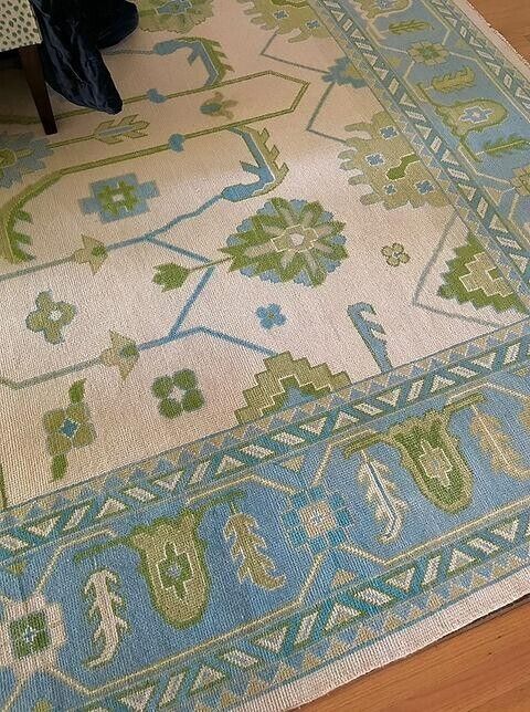 Turkish Oushak Rug Charcoal Colour