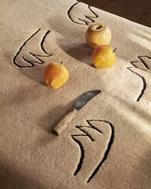 Hand Tufted Rug Erased Pattern Design White And Green - Alef home