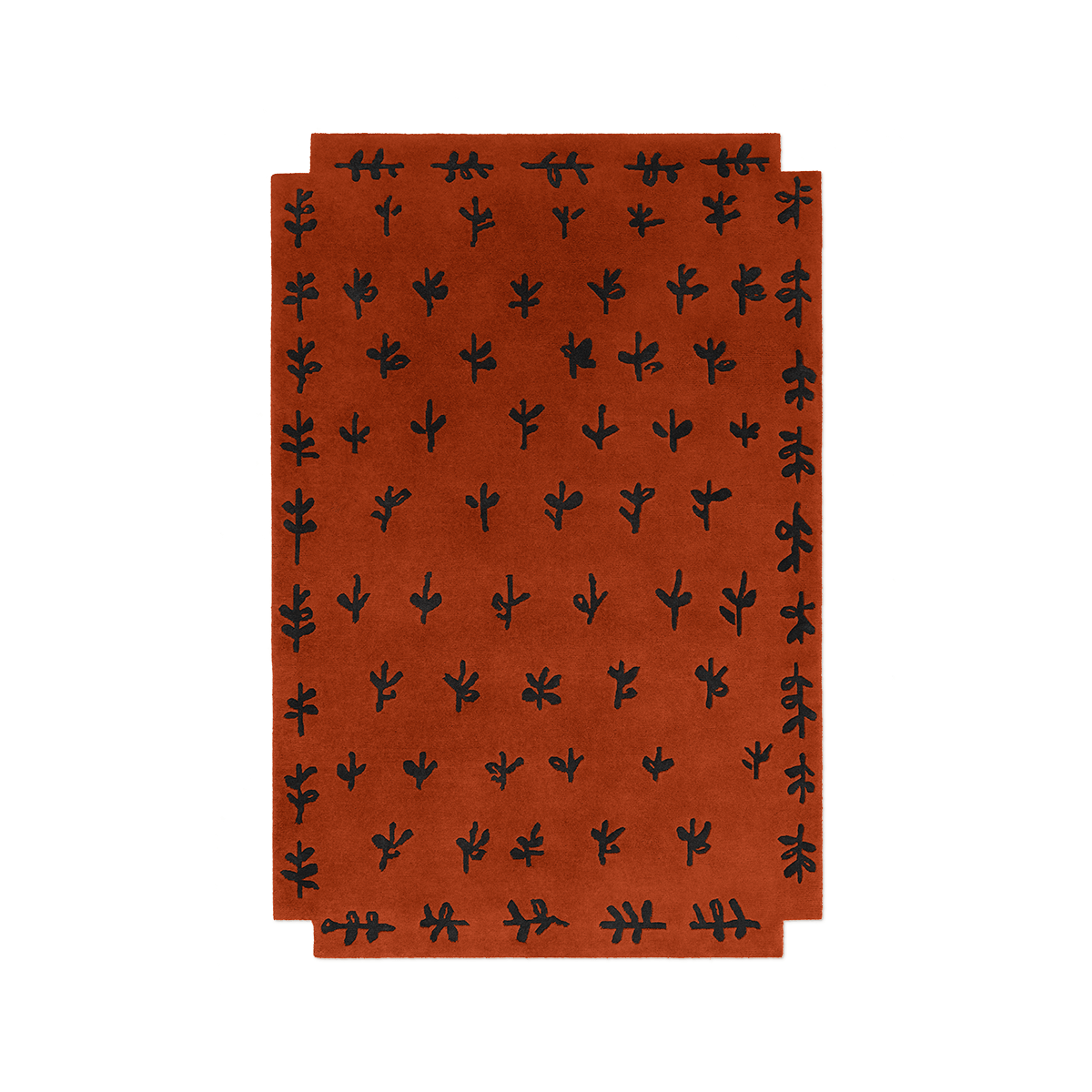 Floral Hand Tufted Woolen Area Rug Rust - Alef home