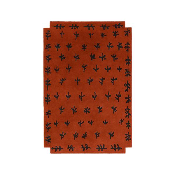 Floral Hand Tufted Woolen Area Rug Rust