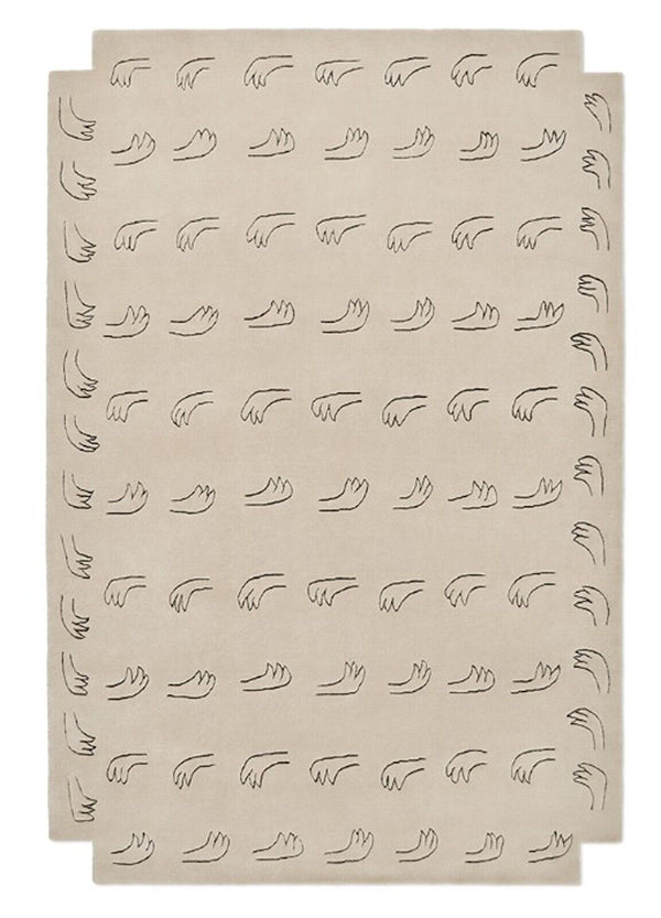 Hand Tufted Rug Erased Pattern Design White And Green
