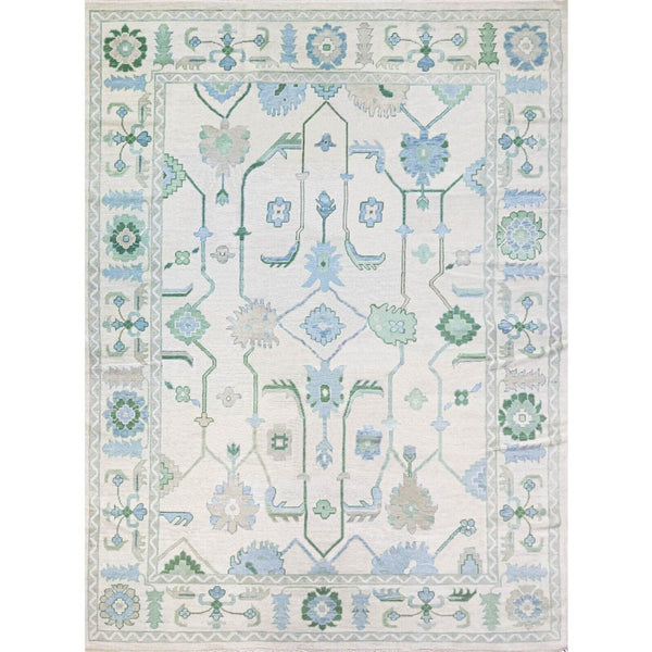 Turkish Oushak Rug Ivory And Green